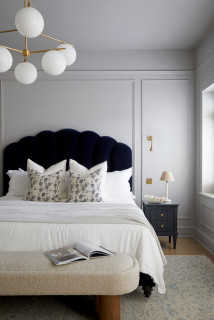 Grey Velvet Bed Design Ideas