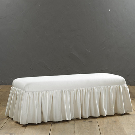 Betsy Ruffled Skirt Bench Traditional Upholstered Benches By