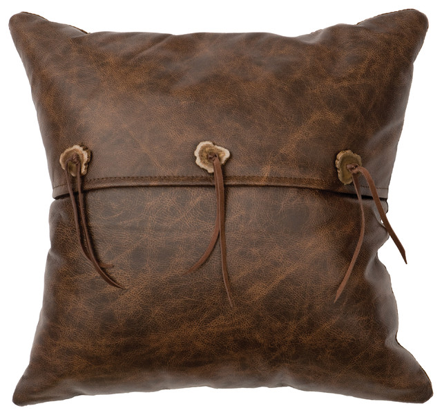 Leather Pillow 16x16Leather Back Southwestern Decorative Pillows