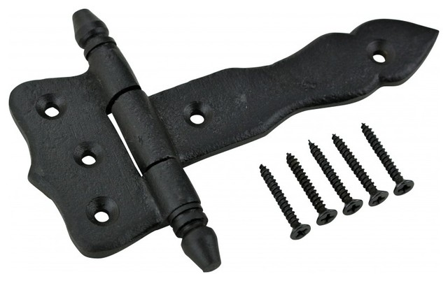 2 Door Hinge Black Wrought Iron Strap 18