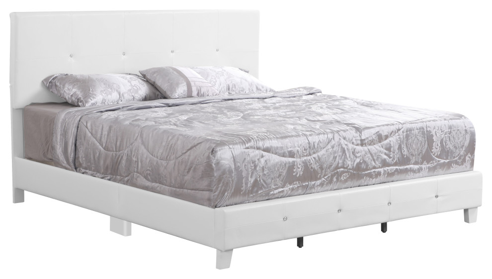 Bed, White, King Transitional Platform Beds by Glory Furniture