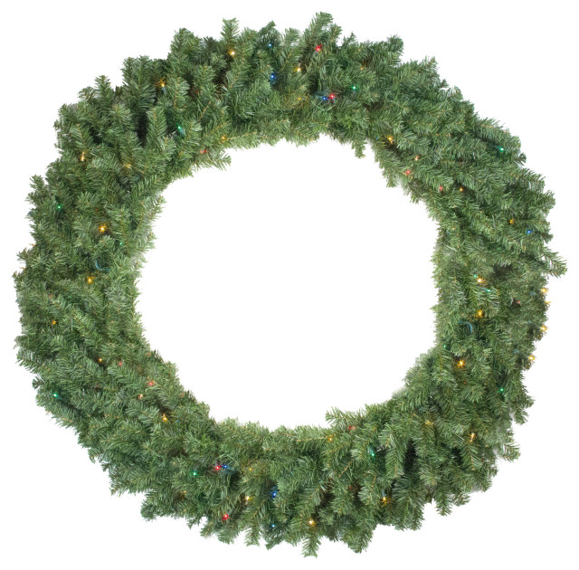 PreLit Canadian Pine Artificial Christmas Wreath 48Inch Multi Lights