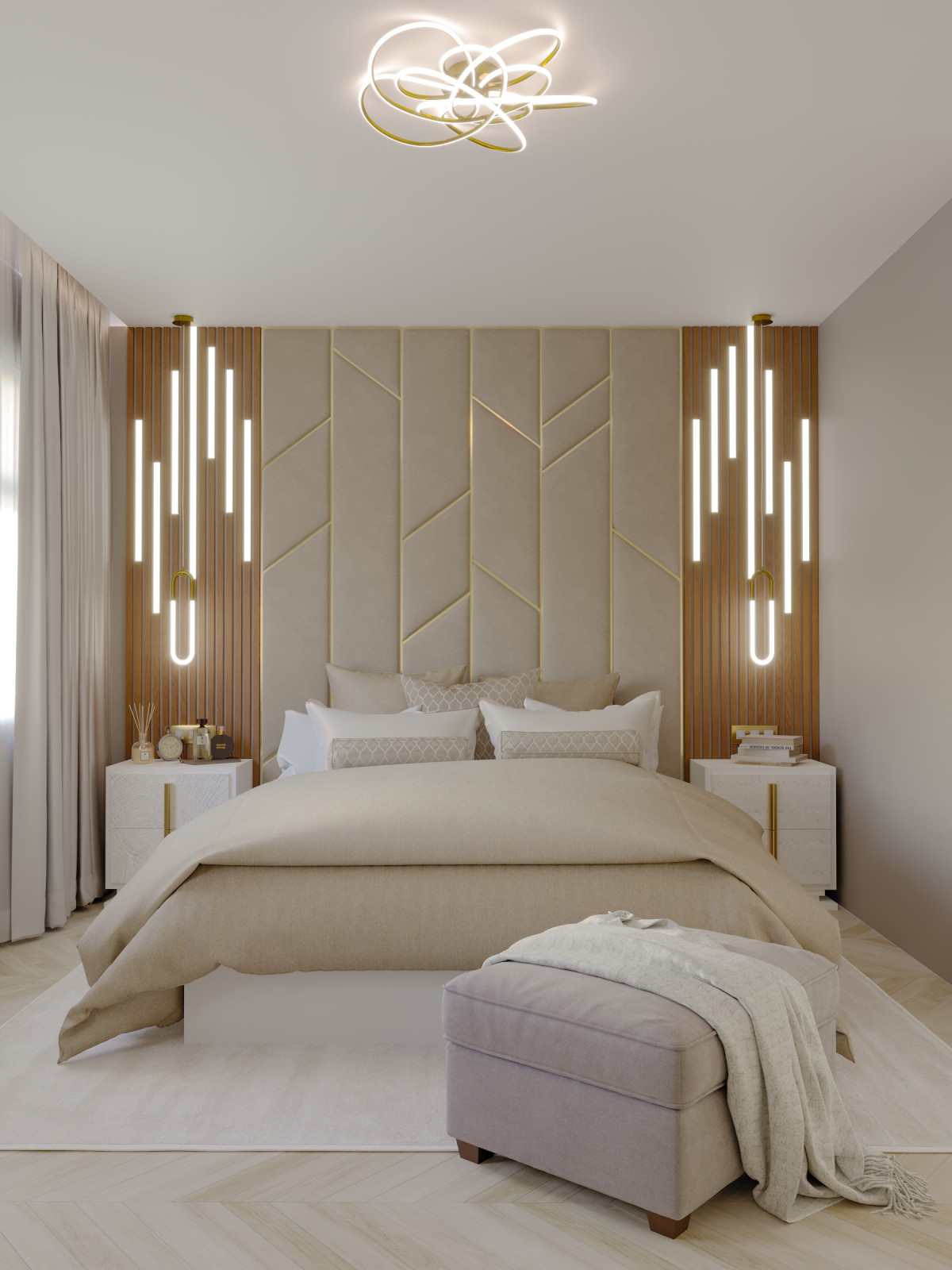 спальная с рейками