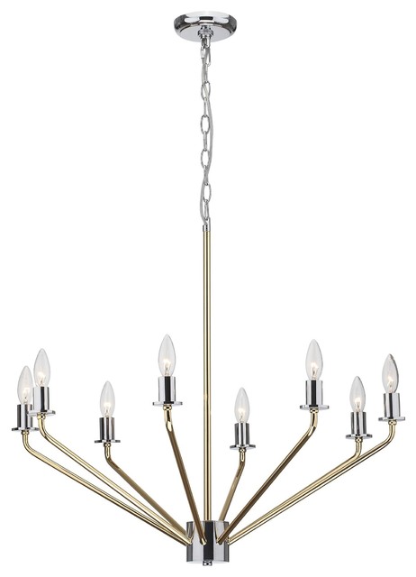 Alessandro Mid Century Brass Chandelier