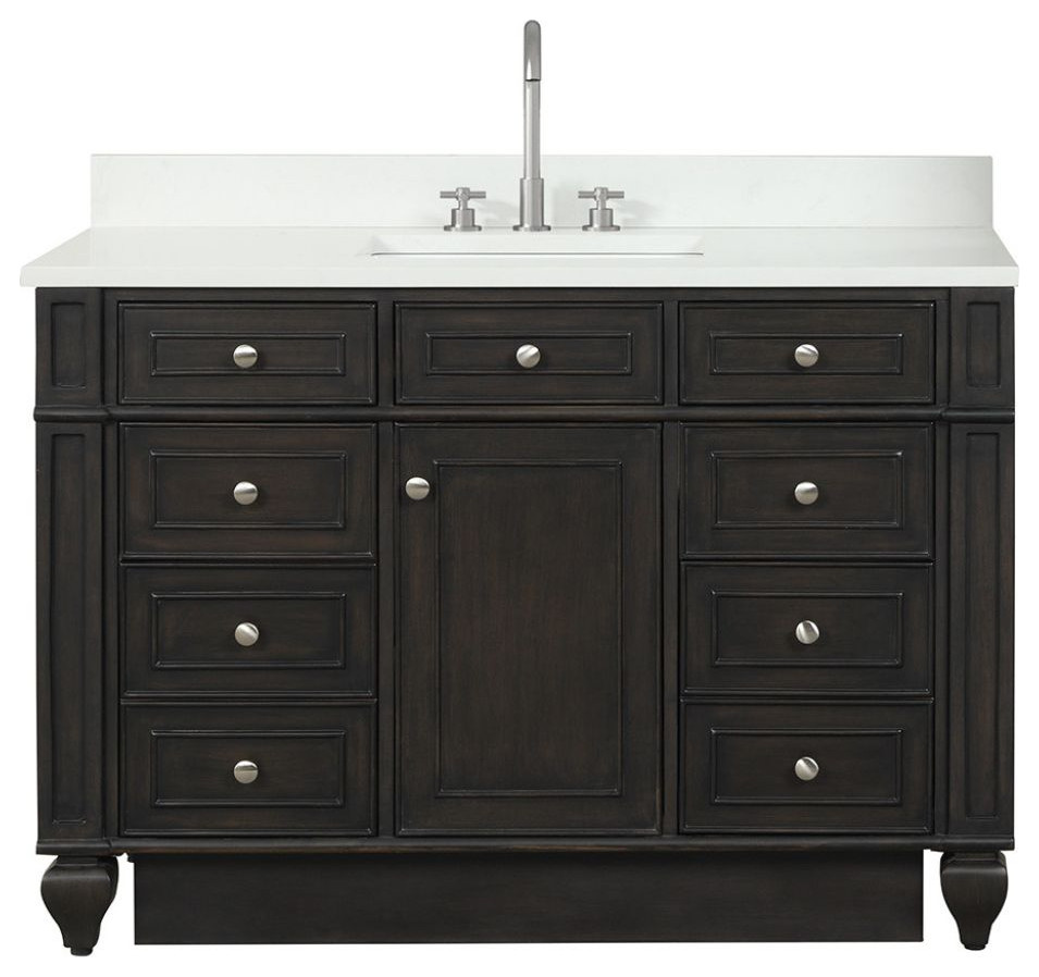 Winston Traditional Walnut 48" Single Vanity - Traditional - Bathroom ...