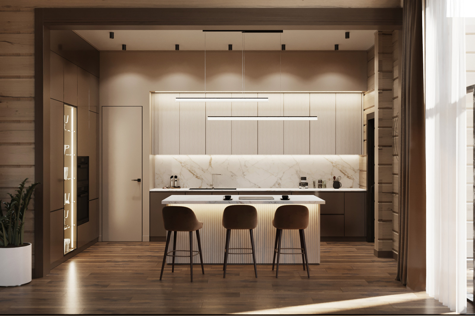 Проект интерьера деревянного дома в п.Завидово