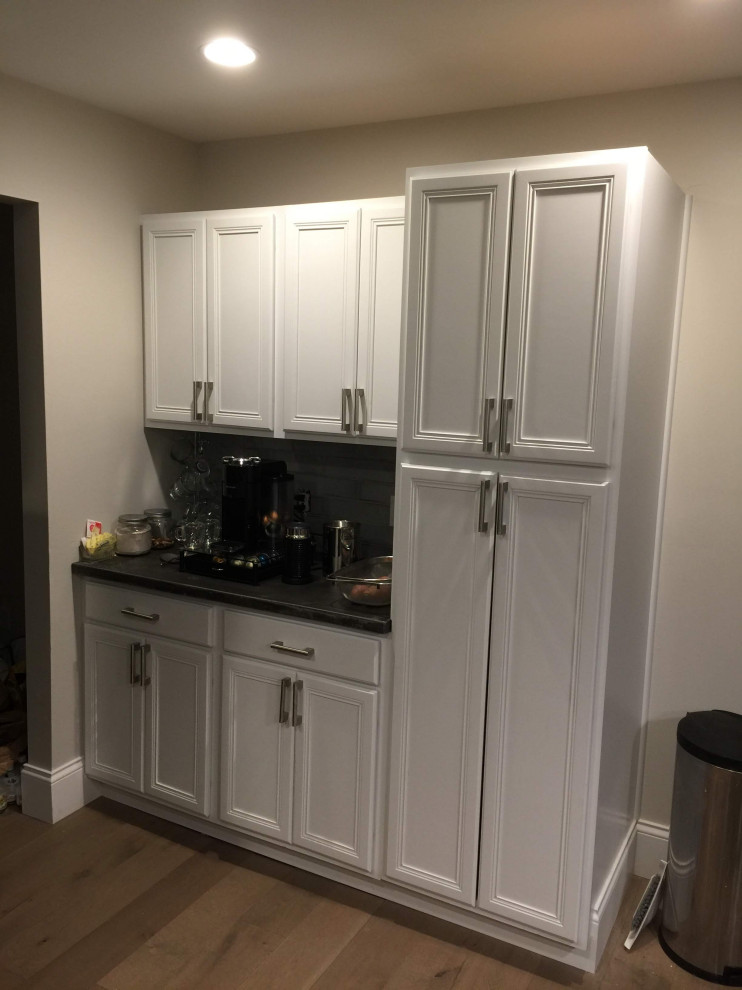 White Kitchen Cabinet with Silver Handles