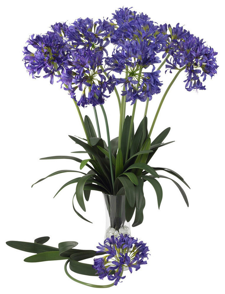 29" African Lily Stem, Set of 12, Purple