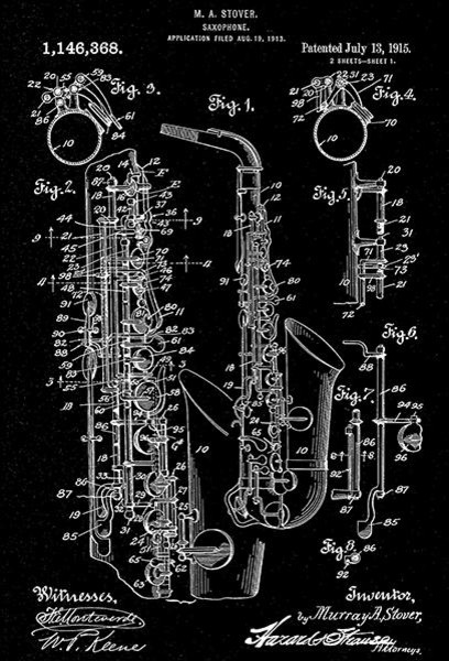 Saxophone Instrument Musical Music 1949 Decoration Vintage Poster Repro FREE SH