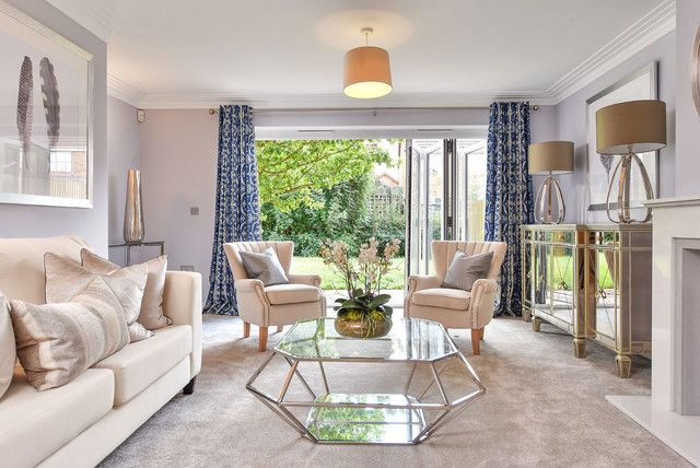 Derbyshire New Development Show Home contemporary-vardagsrum