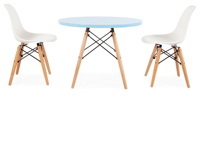 Mid Century Retro Kids Round Blue Table 2 Dsw Chairs Mid Century Retro Kids Round Blue Table 2 Dsw Chairs