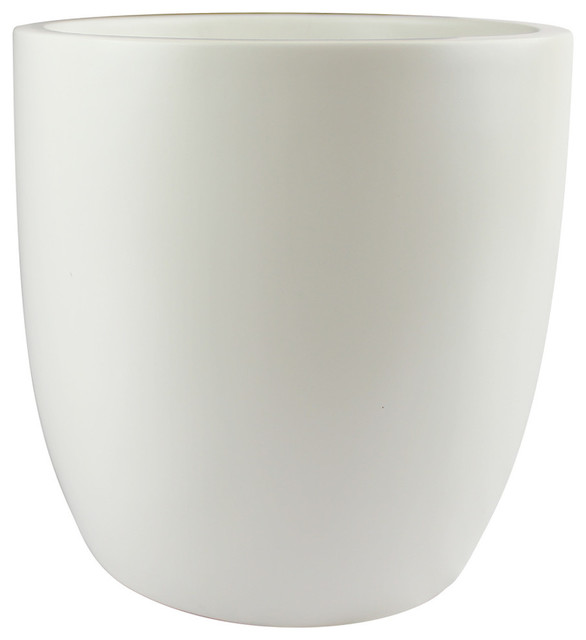 Napa Round Cylinder Planter, White, 15.5"x15"