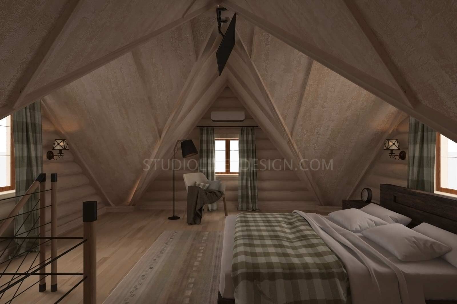 Дизайн интерьера дачи из сруба