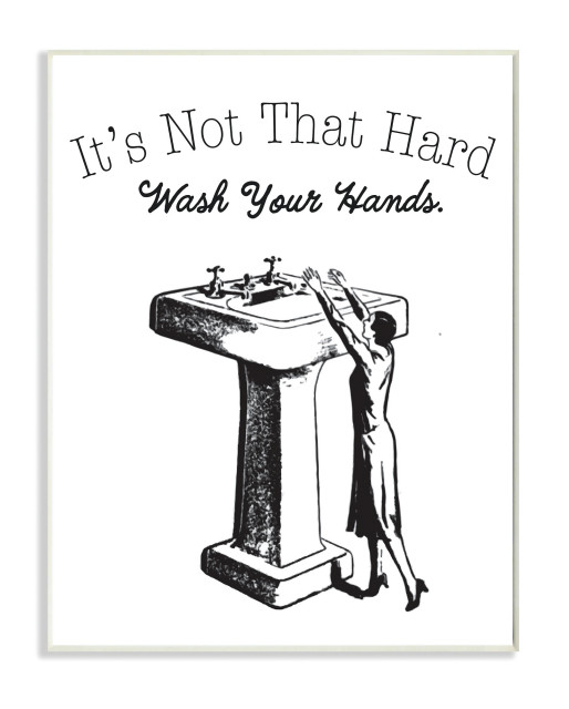 Not That Hard Bathroom Funny Word Design, 10"x15" Contemporary Prints And Posters by
