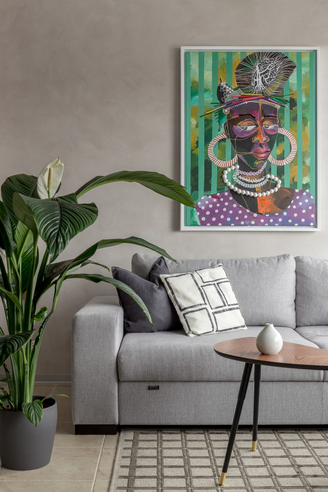 Кухня-гостиная с зеленью