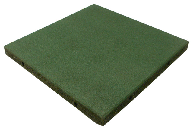 Rubber-Cal Eco-Safety Interlocking Tiles, 2.5", Green, 8 Pack