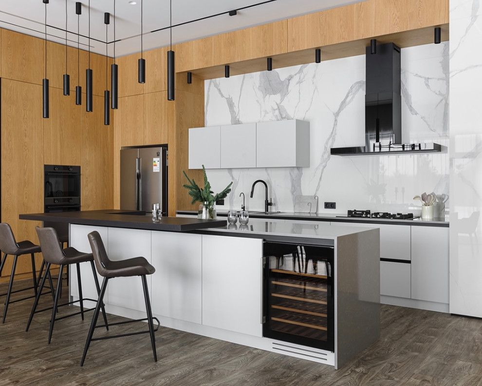 Кухня гостиная в загородном доме