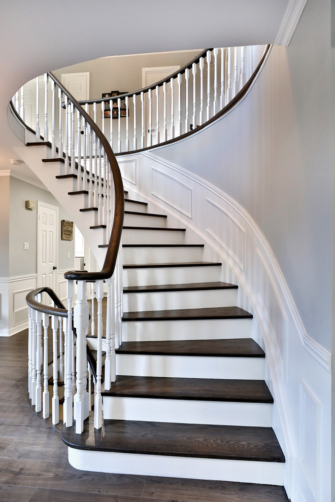 Inspiration for a mid-sized modern spiral staircase.