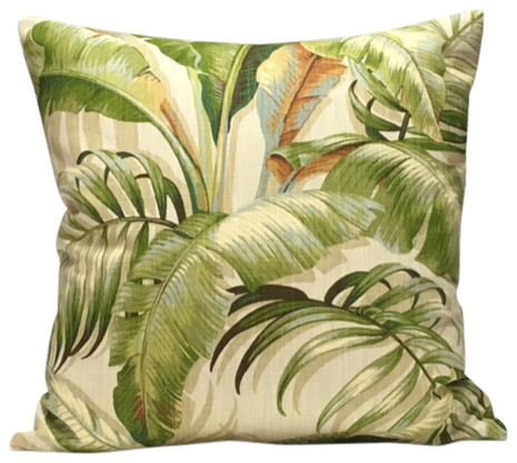 Tropical Leaves Pillow - Tropical - Decorative Pillows - by CottonBelle |  Houzz