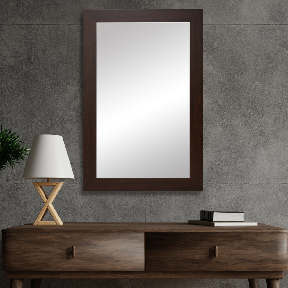Pendleton Framed Wall Mirror, 20" X 24" Transitional Bathroom