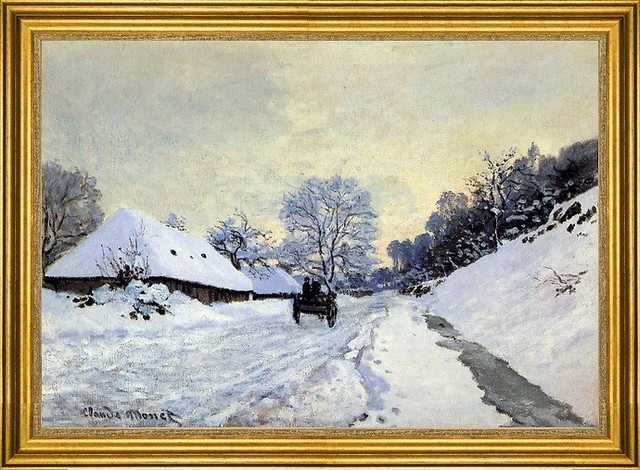 Claude Oscar Monet-16"x24" Framed Canvas