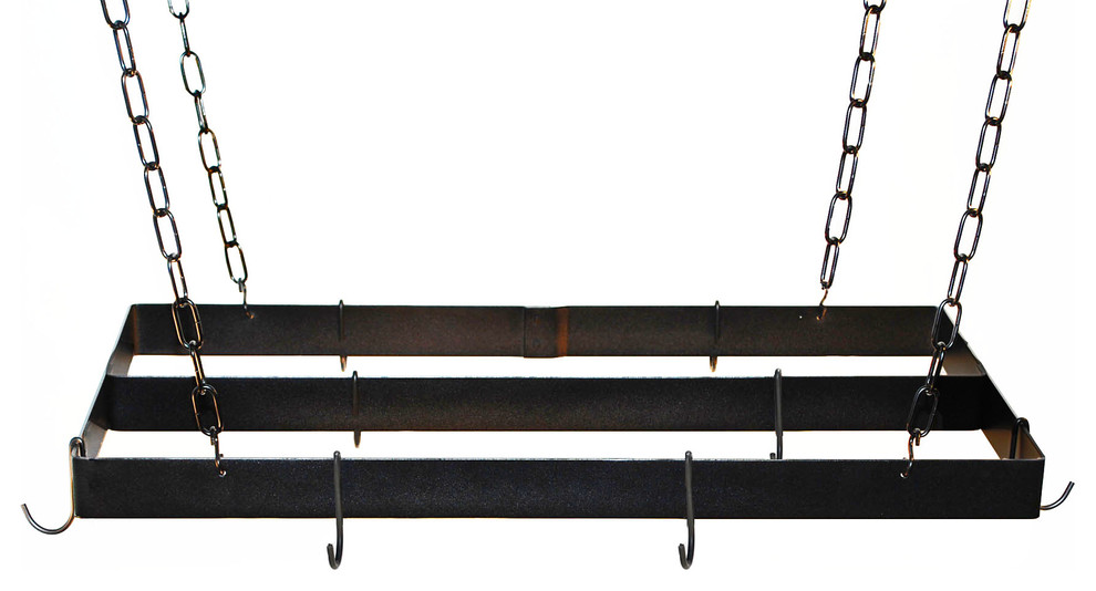 dav ROGAR R-4701 OU CLONE RECTANGLE POT RACK ACIER MARTELÉ/CHROME CROCHETS