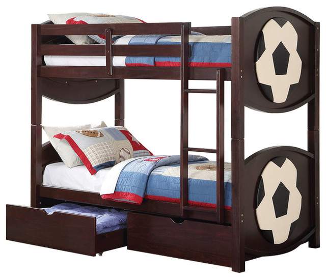 Acme All Star Soccer Twin Bunk Bed Espresso Contemporary Acme All Star Soccer Twin Bunk Bed Espresso Contemporary Beds By Dbest