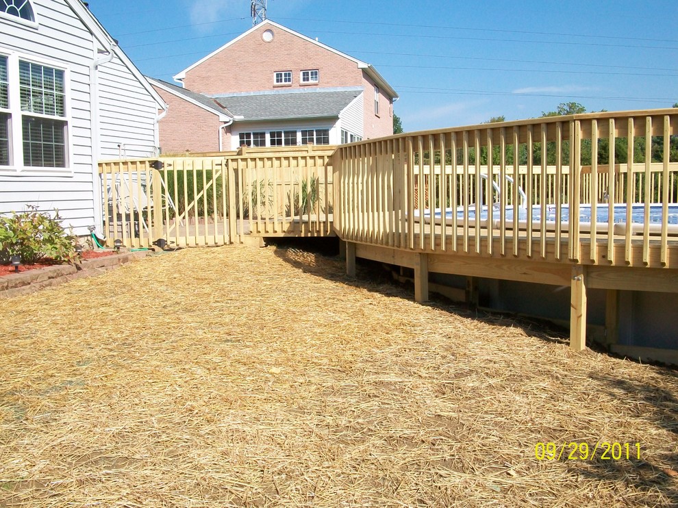 Inspiration for a large backyard deck remodel in Cincinnati