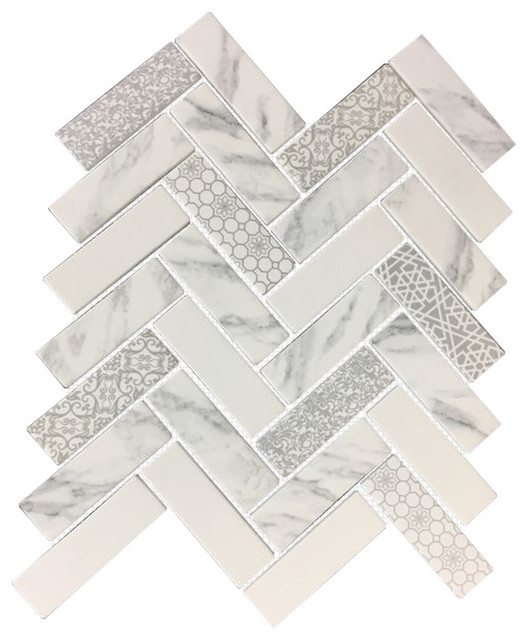 Recycled Gl Mosaic With Printed Patterns Contemporary Recycled Gl Mosaic With Printed