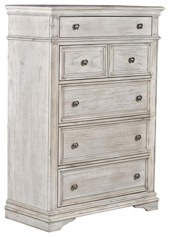 Highland Park Rustic Ivory Wood 5-drawer Chest