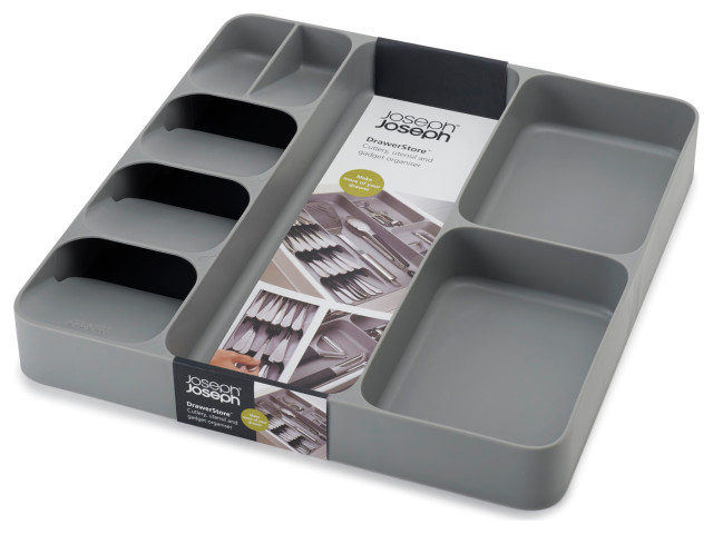 Organizer Cassetto Joseph Joseph Bianco Organizer Portaposate Joseph Joseph - Espandibile Da 29 A 48 Cm, 6 Scomparti, Plastica Bianca Joseph Joseph Drawerstore