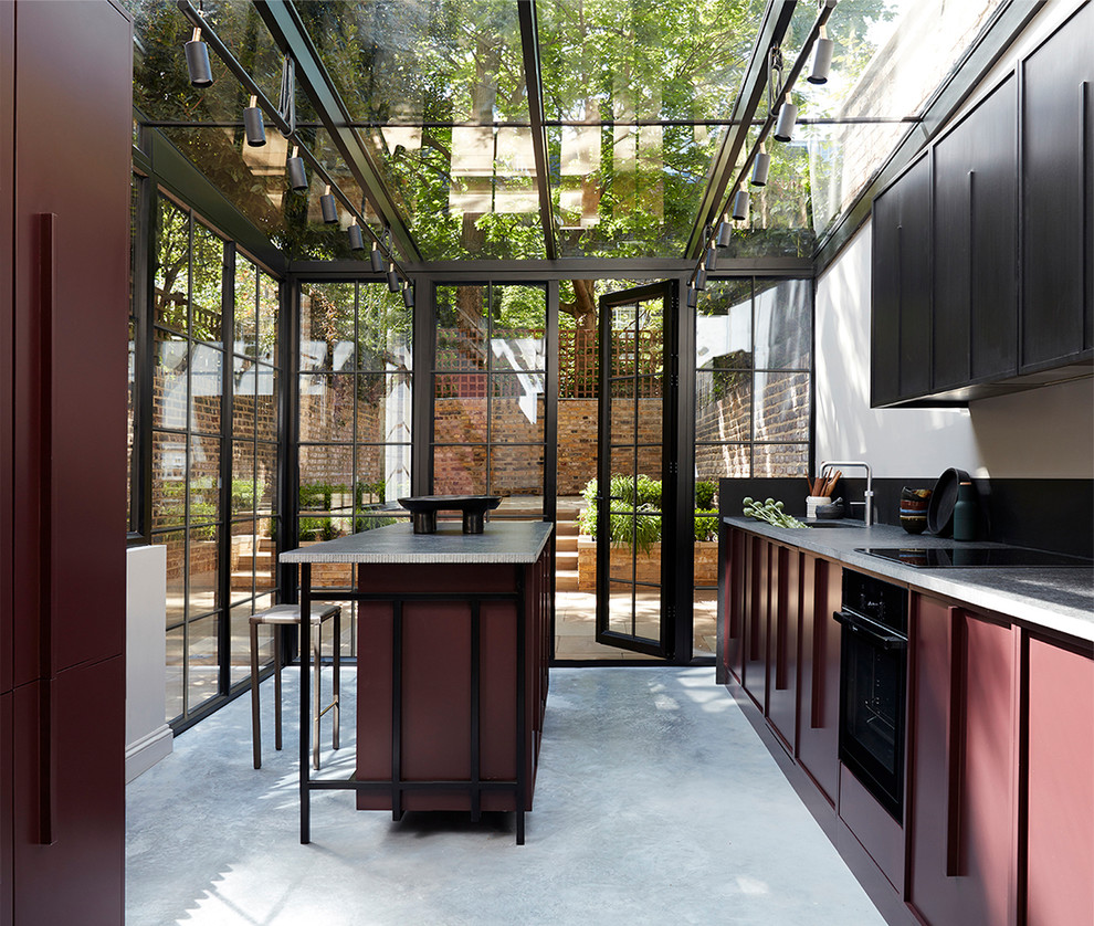 Inspiration for a small contemporary kitchen in London.