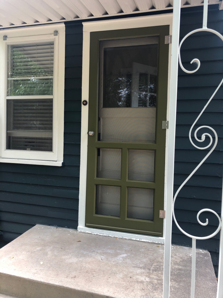 color questions-exterior back door with wood screen.