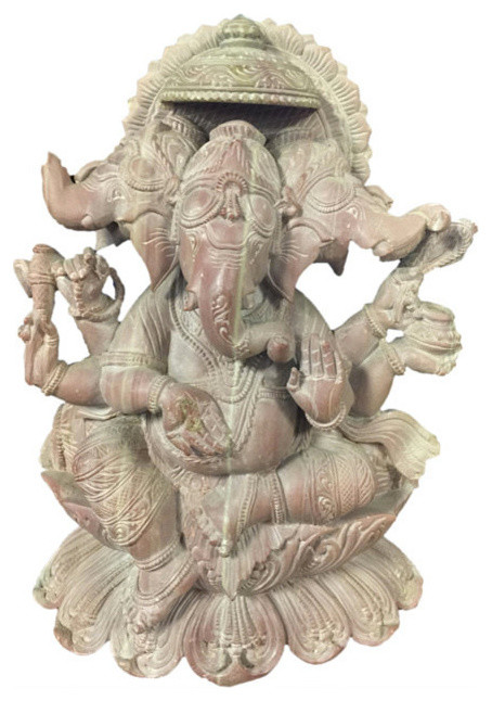 Lord Ganesha Stone Statue Sculpture 8" Decor Art
