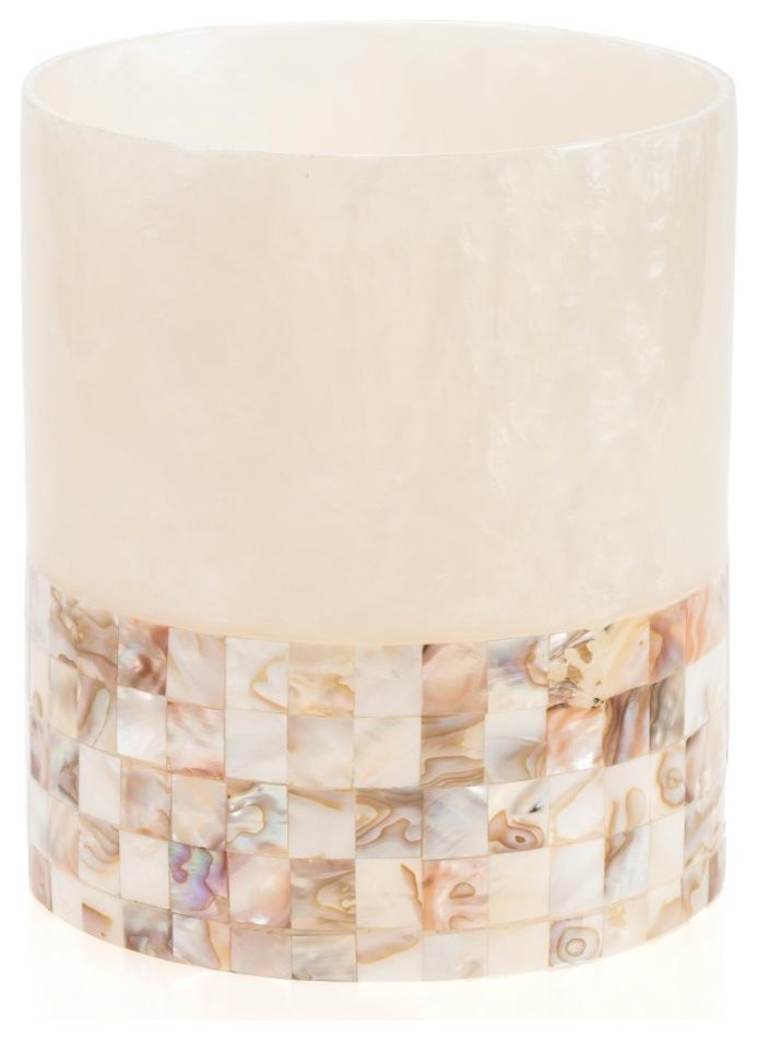 Milano Mother of Pearl Tone Wastebasket