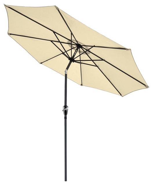 2 7 Metre 8 Rib Patio Parasol Umbrella With Crank And Tilt Pole 2 7 Metre 8 Rib Patio Parasol Umbrella With Crank And Tilt Pole Beige