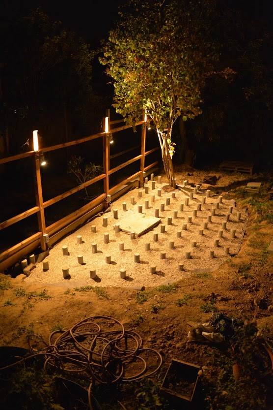 Terrasse en bois exotique - Ipé - conçue en demi-lune