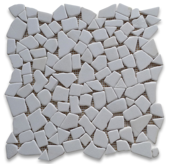 12 X12 Thassos White River Rocks Pebble Stone Mosaic Tile Tumbled 12 X12 Thassos White River Rocks Pebble Stone Mosaic Tile Tumbled