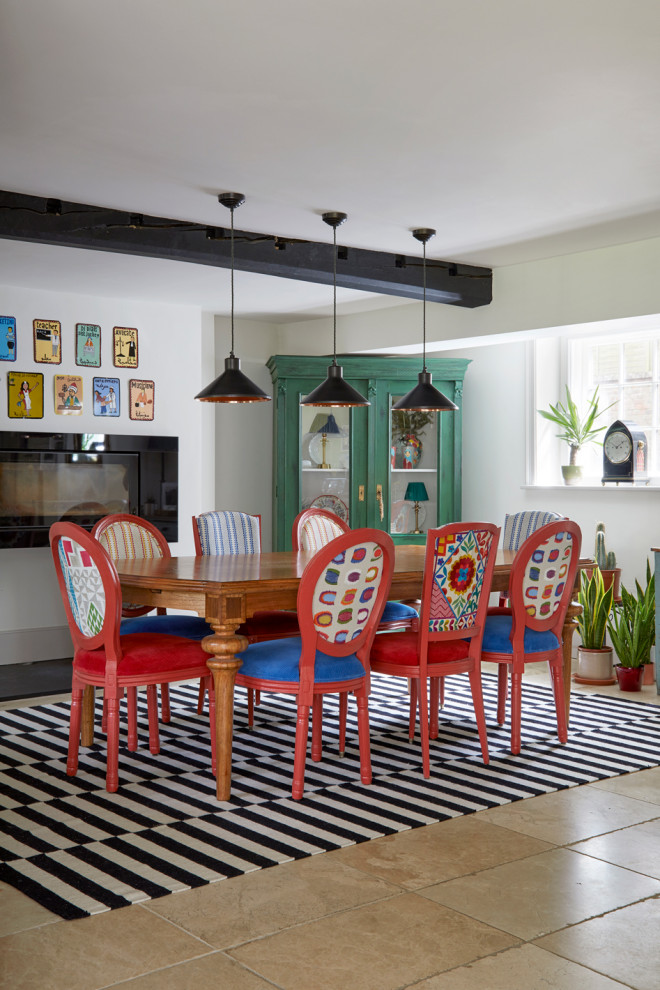 Inspiration for an eclectic dining room in Surrey.