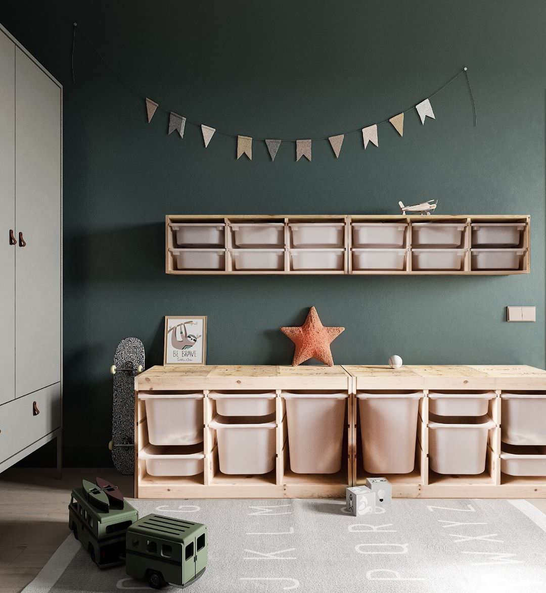 Небольшая детская для двоих с антивандальными стенами от Alltowall