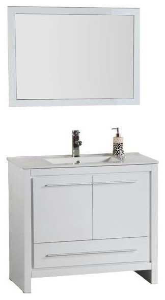 Adornus Alexa Vanity High Gloss White 36 X18 Contemporary Bathroom Vanities And Sink Consoles By Luxx Kitchen And Bath Houzz