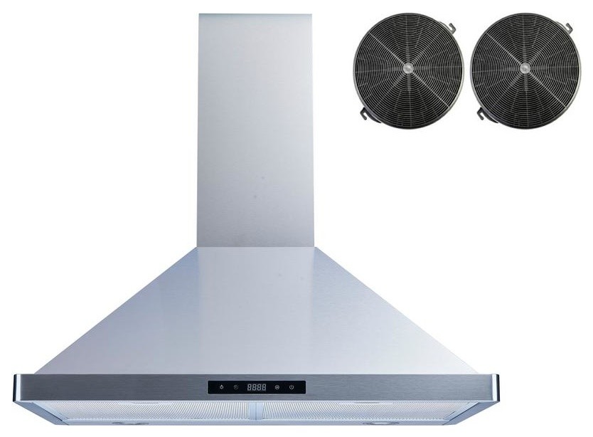 Winflo Convertible WallMount Range Hood, Charcoal Filters, 475 CFM, 30