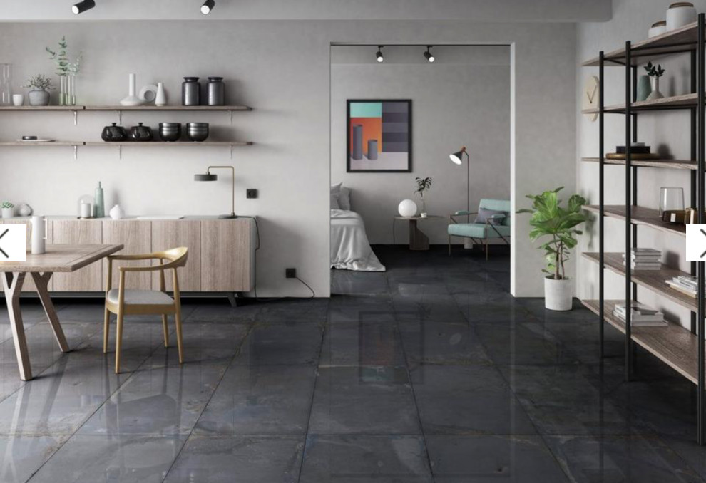 24x48 polished porcelain floor tile too slippery?