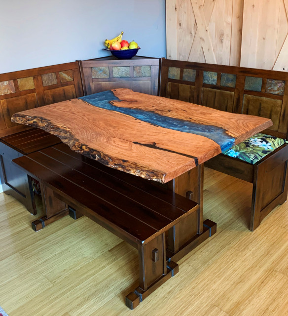 Dark Cedar Live Edge River Table Top Country Dining Room Other