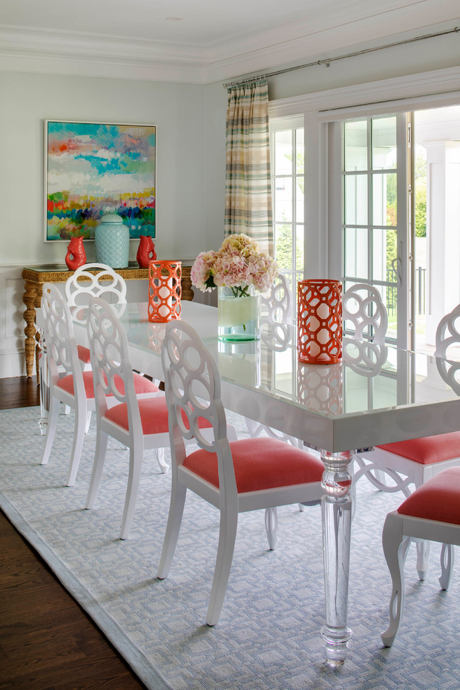 Design ideas for a beach style dining room in Providence.