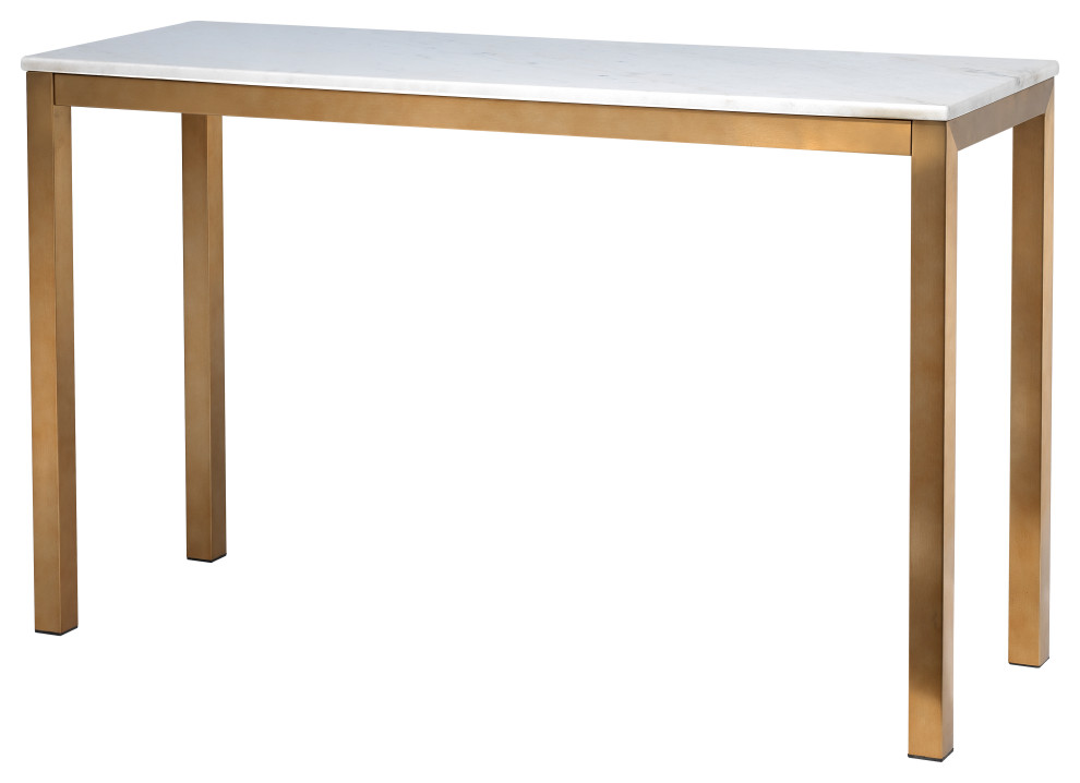Avalon Gold White Marble Top Console Table Contemporary Tables By Coast To Imports Llc - Gold Sofa Table With White Marble Top Avalon Gold White Marble Top Console Table Contemporary Tables By Coast To Imports Llc - Gold Sofa Table With White Marble Top