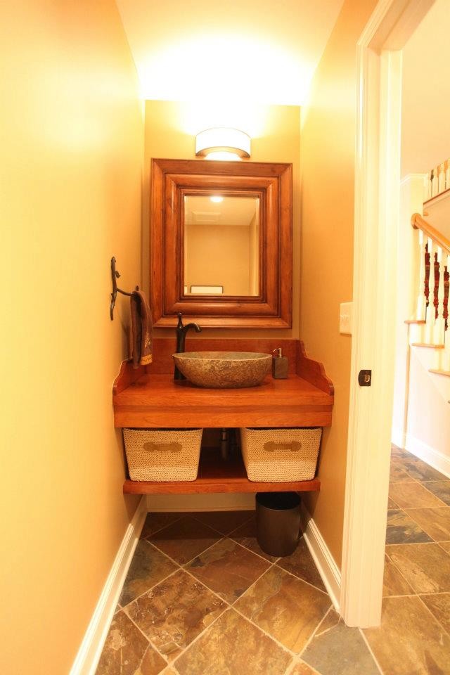 This is an example of a contemporary powder room in Minneapolis.