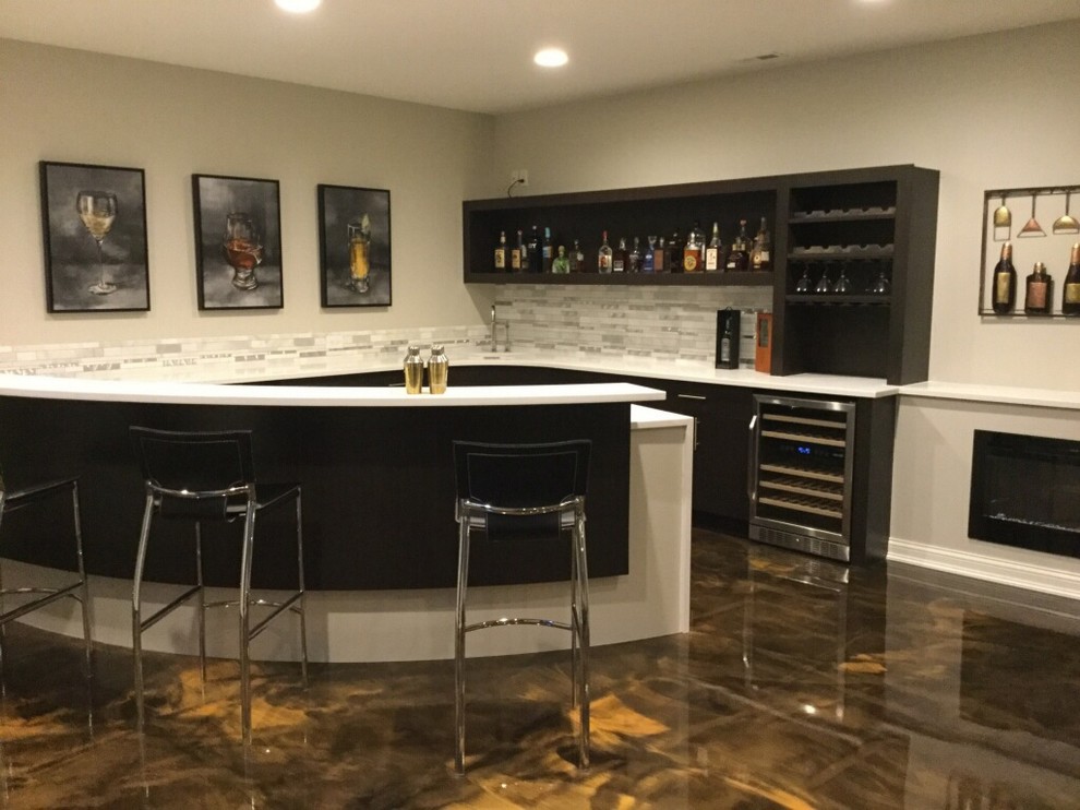 Inspiration for a contemporary home bar in Indianapolis.