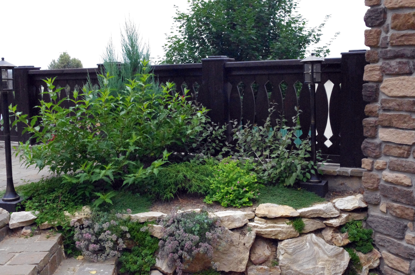 Фрагмент сада на склоне