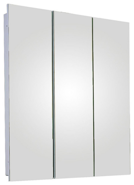 Tri-View Series Medicine Cabinet, 30"x36", Polished Edge